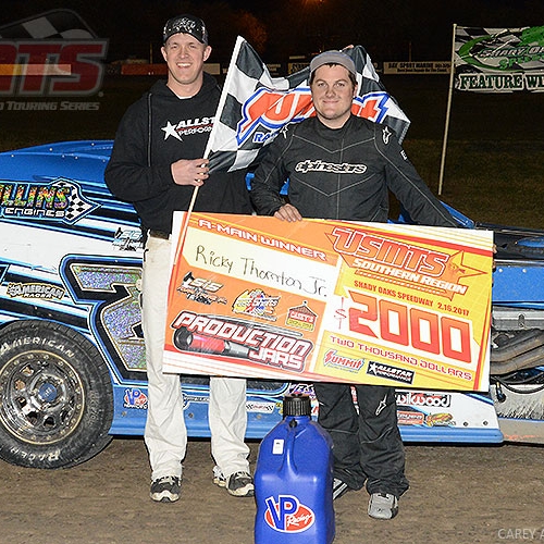 USMTS feature winner at the Shady Oaks Speedway in Goliad, Texas, on Thursday, Feb. 16, 2017.
